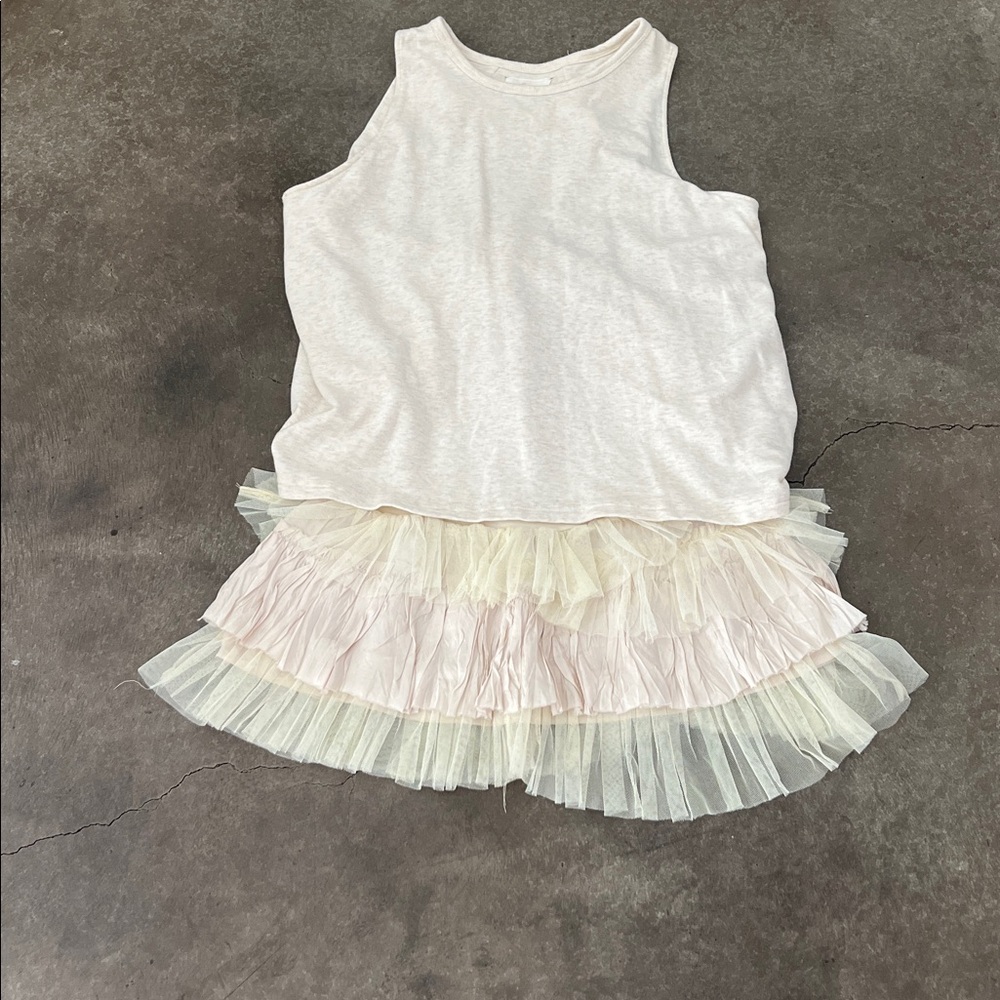 Women's Cream Tiered Ruffle Mini Skirt